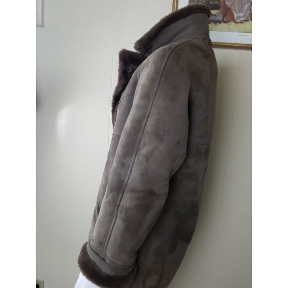 Jacques Jekel Shearling Coat Mens 40 Brown Sheepskin Rancher Jacket Leather - Picture 4 of 16